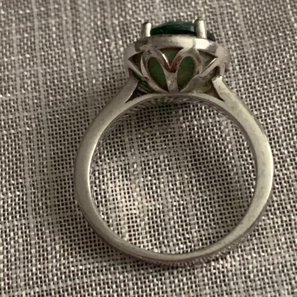 Bittersweet Silver and Green CZ Ring - Picture 2 of 5